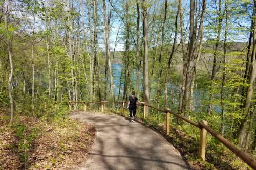 Der Weg vom Ferienpark zum See